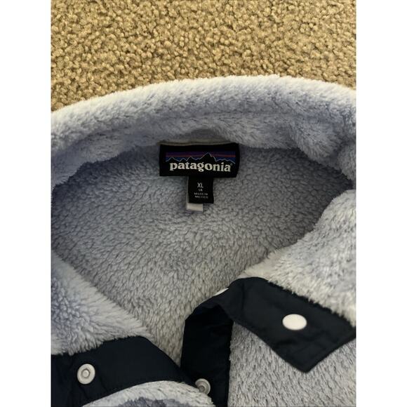 Patagonia Girls' Re-Tool Snap-T® Pullover Size XL Baby Blue - Pre-owned - Picture 3 of 4